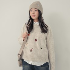 CocoDream 兒童動物角色圓領長袖針織衫 W2485