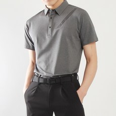 마인플로우 남성용 BL 소매 삼선 골프 반팔 티셔츠