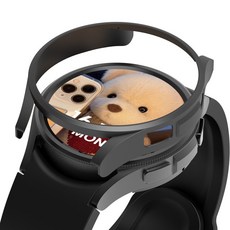 rorentech 機身框架硬殼智慧手錶保護殼, 黑色, 1個