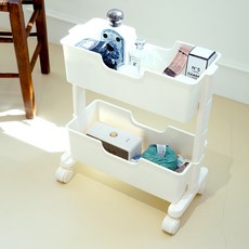 BONOHOUSE Roman 窄版手推車 2層, 白色, 1個