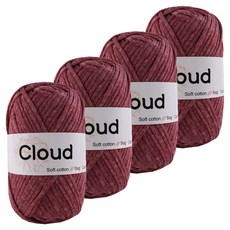 mamaknit 雲朵毛線, 4個, 06 淺酒紅色