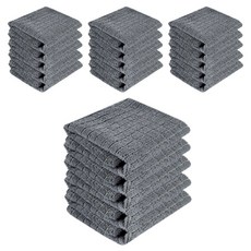 World Clean 棋盤格超細纖維抹布 灰色, 20個