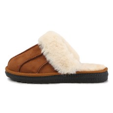 여성용 몽크 스티치 방한 털 슬리퍼 몽크