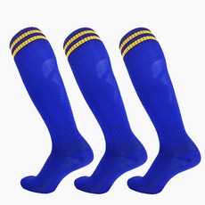 남성용 축구 논슬립 스포츠 니삭스, 블루옐로, 3세트