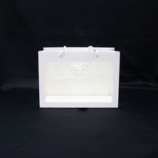 透明櫥窗購物袋 10入, 白色