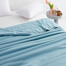 素色大豆纖維薄被, 藍色