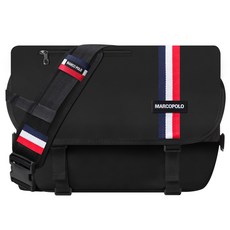 MARCO POLO 防水條紋造型郵差包 MP4008, 黑色