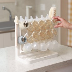 LuNELL Grand 奶瓶清潔刷晾乾架, 白色, 1個