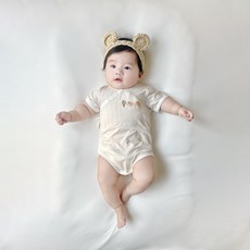 Bebeniz 嬰幼兒迷你動物提花短袖包屁衣