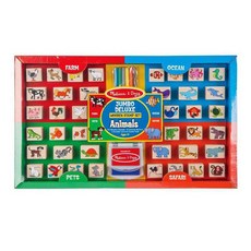 Melissa&Doug 美國瑪莉莎 精選動物木製印章組 MD93416, 混色