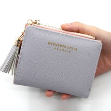 엘쏘 여성용 태슬 키링 컬러 라인 데일리 반지갑