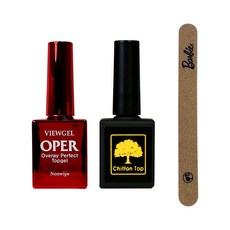 VIEWGEL Oppa Top Gel + Chiffon Top Gel Matt 10ml + Wood Pile, 頂膠+啞光頂膠+木樁, 1套