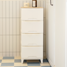 BONOHOUSE 韓國製 Lanovo 木質頂板四層抽屜櫃, 白色, 1個