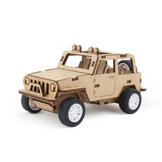 迴力越野車 木製組裝 汽車製作 DIY TM-564, 單一顏色, 1個