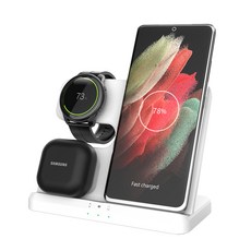 아이논 3in1 고속 무선 충전기 15W IN-WC610T, 화이트, 1개