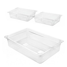 世紀 PC食物調理盆 10.2cm 1/1 + 6.5cm 1/2 2入組, 1套, 3個