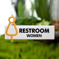 도시정원 아크릴 여자화장실 표지판 입체형 W-4, 화이트