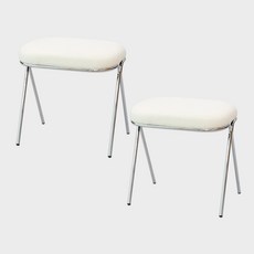 나디아 다용도 패브릭 화장대 스툴 의자 2p, 부클레+부클레, 1세트