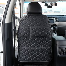 CHAMOA 2層汽車座椅防踢墊, 黑色, 1入