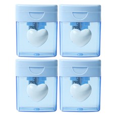 馬卡龍色迷你尺寸削鉛筆機, 單孔藍色, 4個