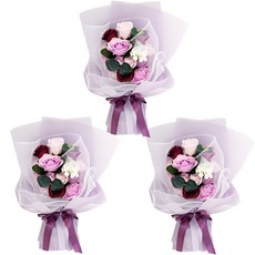 晨香皂花蕾絲花束 3p 套組, 紫色