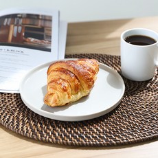 직작 라탄 오발 테이블매트, 다크 브라운, 40 x 30 cm, 1개