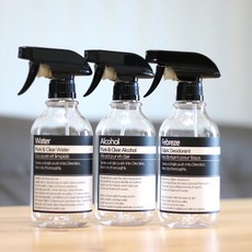 黑色噴槍噴霧瓶 透明 520ml 3入組, 標籤2黑色, 1套