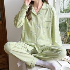 안나앤코 여성용 러브썸 긴팔 잠옷 파자마 상하의 세트