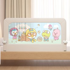 Pororo 淘氣小企鵝 兒童用折疊床邊護欄 折疊式, 象牙白