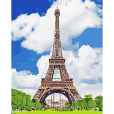 Play about DIY數字油畫 繪製名畫 40 x 50 cm 晴天的艾菲爾鐵塔, 1個, 混合色