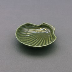 달소금 국산 도자기 앞접시 반찬접시 조가비찬기, 카키, 1개