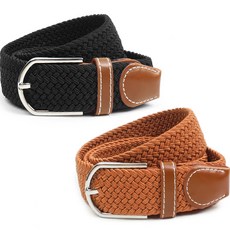 TUBINGEN SMITH BM-C 男女共用 休閒彈性編織皮帶 套組