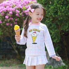 bay-b 幼兒用條紋防磨泳衣上下裝 + 泳帽套裝