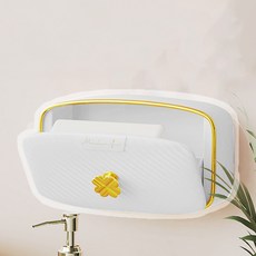 蕉蕉購物 輕奢風壁掛式瀝水帶蓋肥皂盒, 1個, 白色