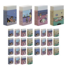 Pinkfoot Bori橡皮擦4款 各8入, 紫色+薄荷綠+藍色+粉色, 1組