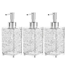 MONACO OLIVE 水晶吊燈方形洗劑按壓瓶 400ml, 3個, 透明