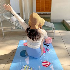 Dynamm 超細纖維光觸媒大型海灘巾 90 x 130 cm, 藍色翅膀, 1個