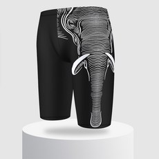 Black101 男款 Toriae 五分四角泳褲 B235MF02080, 白色