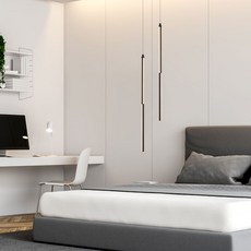 Wonha DS Scora 直線型吊燈 LED 10W 無頻閃 廚房燈, 燈泡色(色溫), 黑色(燈體)