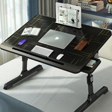 HOME RIMIUM 可調節高度抽屜式床上書桌, 格紋黑