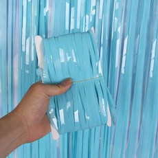 Market A 樂芙 馬卡龍色派對掛簾 1 x 3 m, 天空藍, 3個