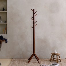 Iconic House簡約原木方形支架衣架, 核桃