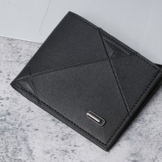 Elsso 男士經典簡約設計薄款三口袋基本款短夾