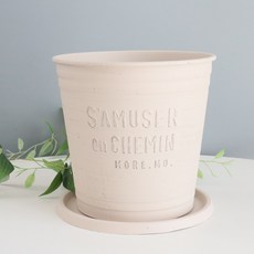 MORIANN Teenlust 基本款圓形塑膠花盆 + 托盤組 269, 象牙白(269 IV), 1套