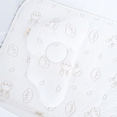 아이레빗 신생아용 아이스론 냉감 두상 구름 베개, 화이트토끼, 1개