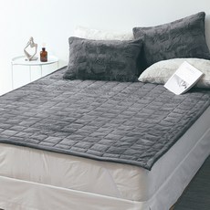 taccatacca 素色超細纖維固定帶床墊, 冬灰