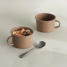 by Lim 穀物馬克杯 460ml, 2個, 土棕色