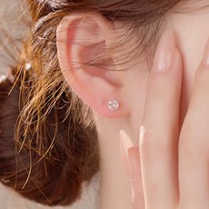 젤루나 여성용 써지컬 0.8mm 큐빅 볼 피어싱 한쌍 5mm P-789