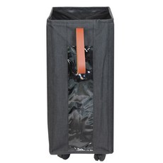 Minsung Company可透視方形輪子收納洗衣籃, 黑色的, 1個