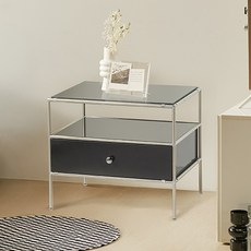 윌로우 저스틴 협탁 605 x 515 mm 방문설치, 블랙, 1개